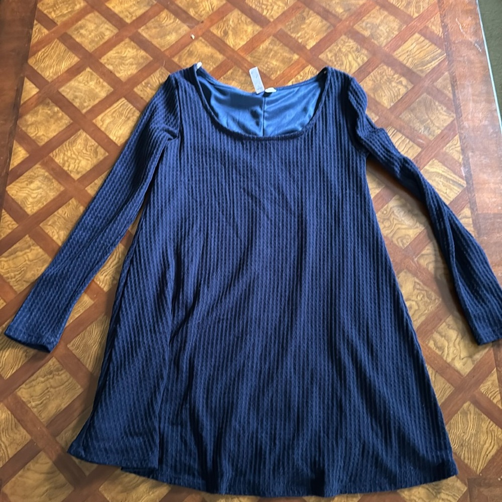 Navy Blue Long Sleeve Dress
